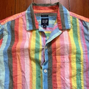 Gap linen button down rainbow